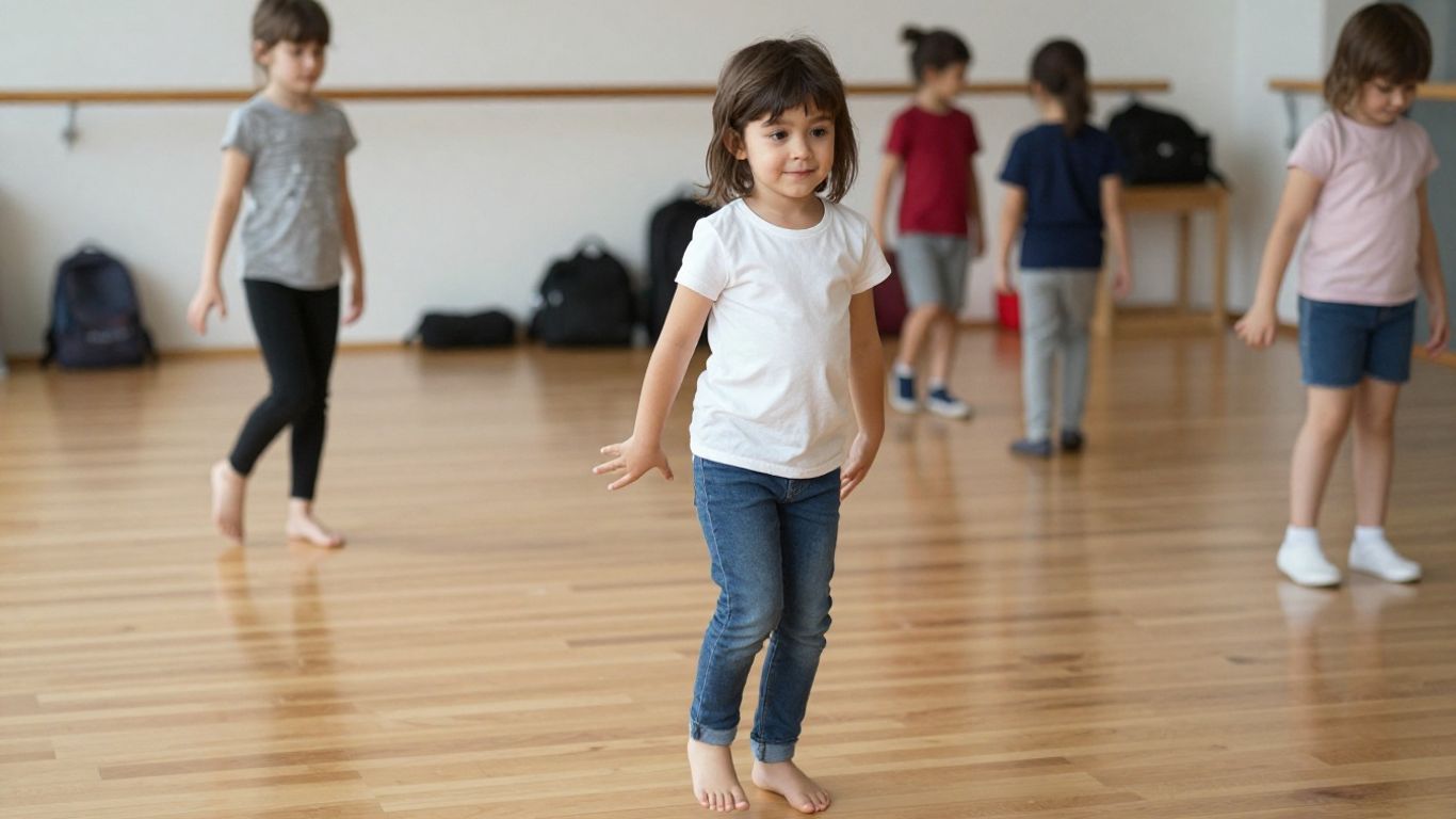 Young Dancer Practicing A Simple Tap Sequence